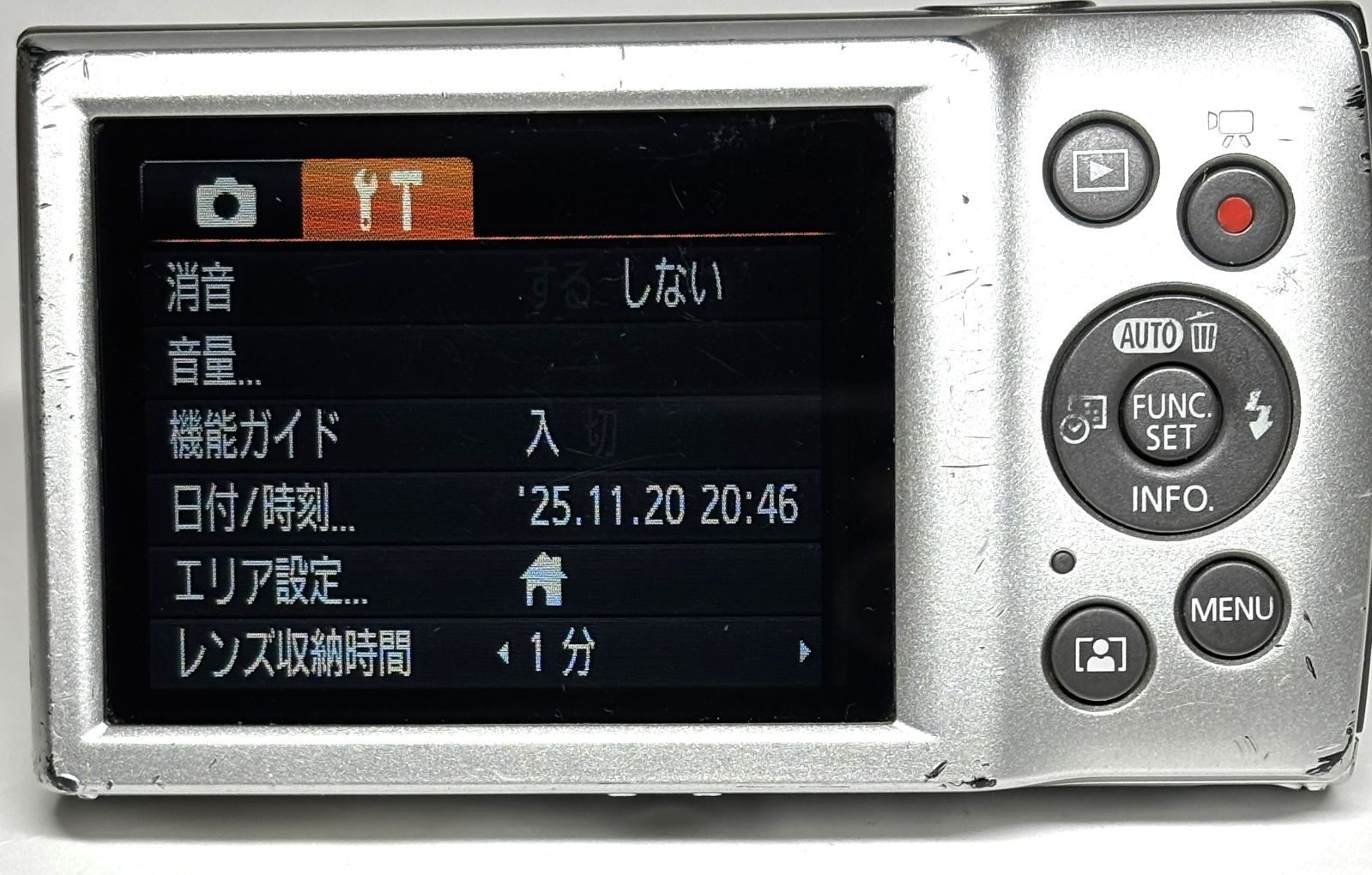 デジタルカメラ　Canon IXY PC2333 Canon IXY 200 PC2333 HD 20MP 8x デジタルカメラ silver 基本動作確認