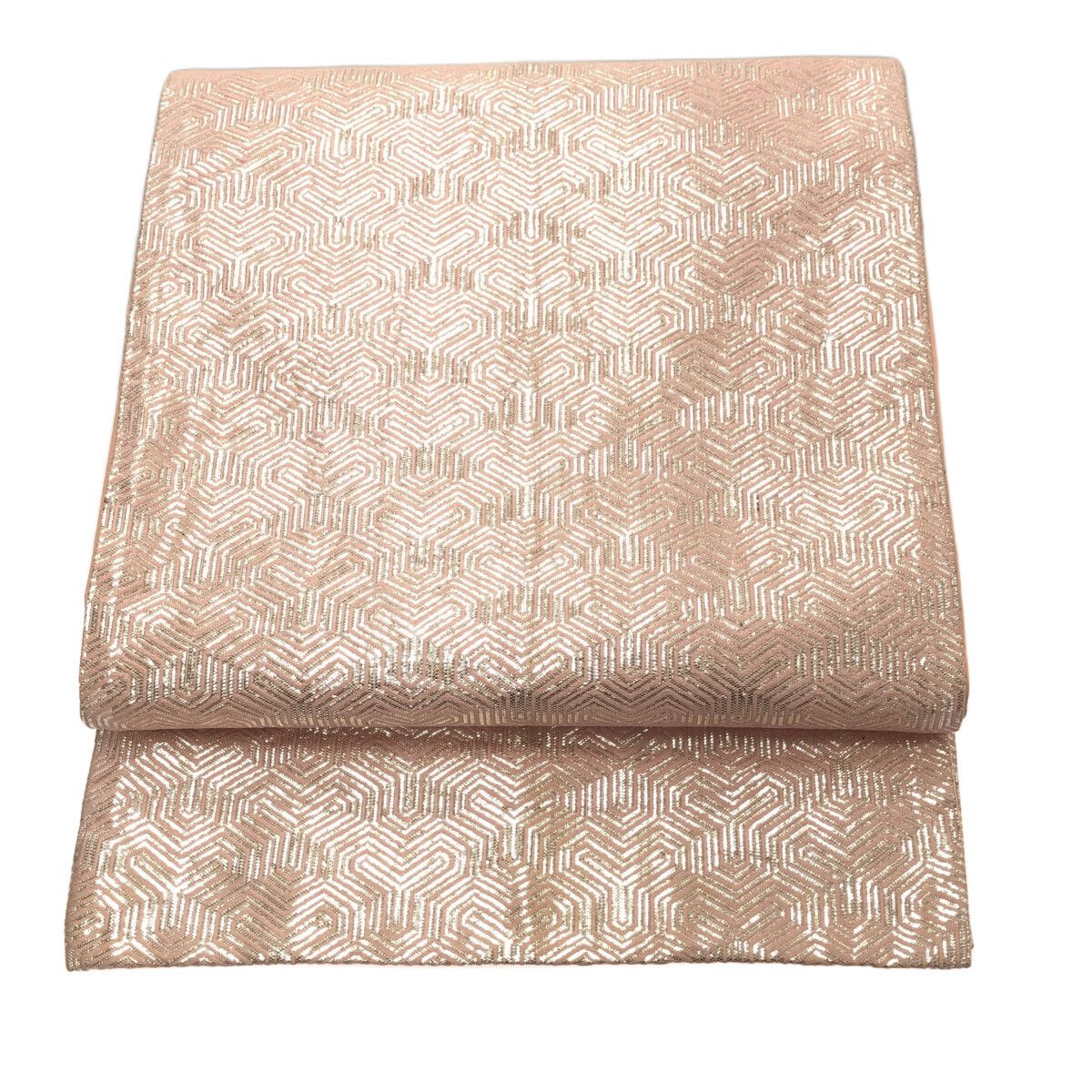 83番未仕立て新品袋帯　西陣織　クリスマスにオススメ！ピンクベージュの六通袋帯 袋帯/ピンク/美品/西陣/仕立上がり/11350 - メルカリ