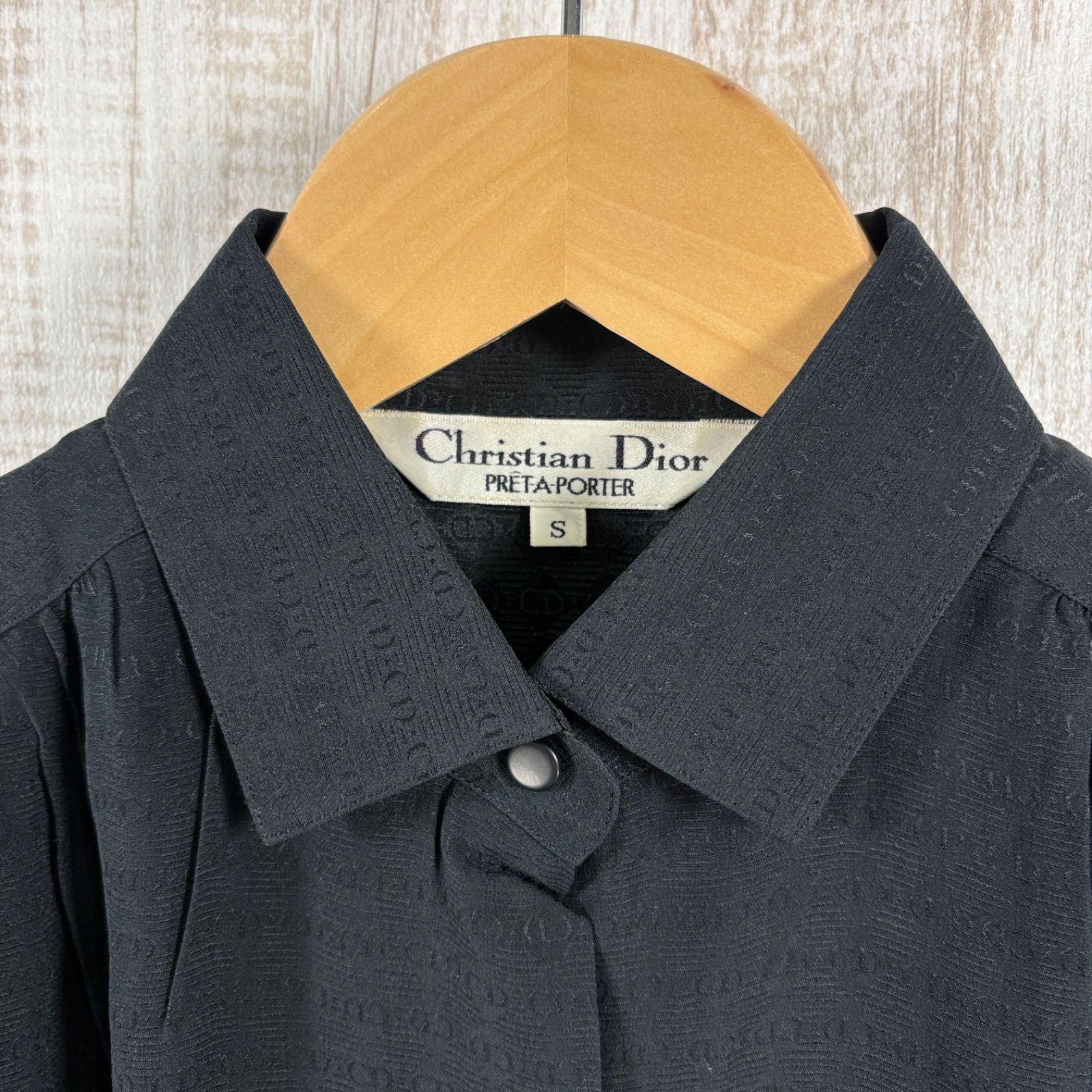 希少モデル Christian Dior 長袖シャツ 総柄 CDロゴ 90s Christian Dior ヴィンテージ クリスチャンディオール CD ロゴ 総