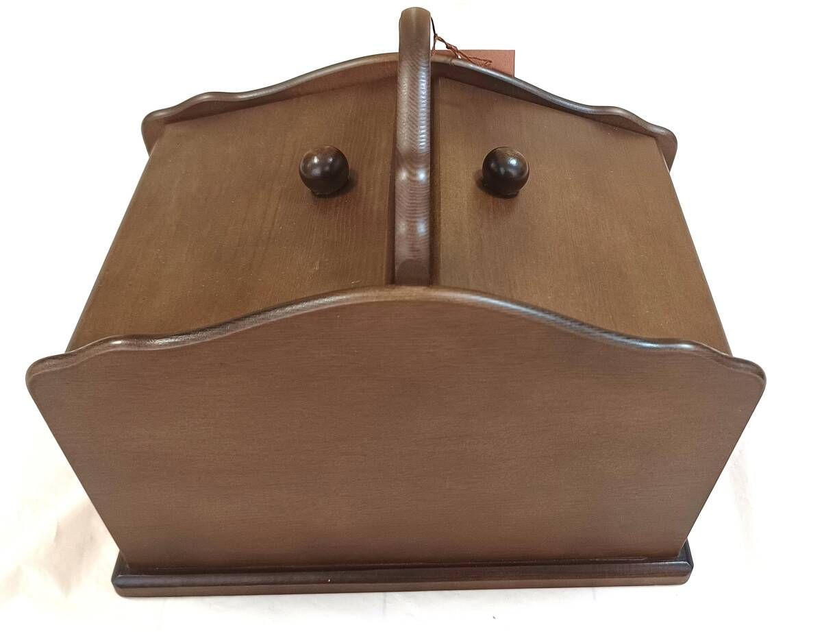 未使用・タグ付き G‐wood 裁縫箱 木製 アンティーク ソーイング