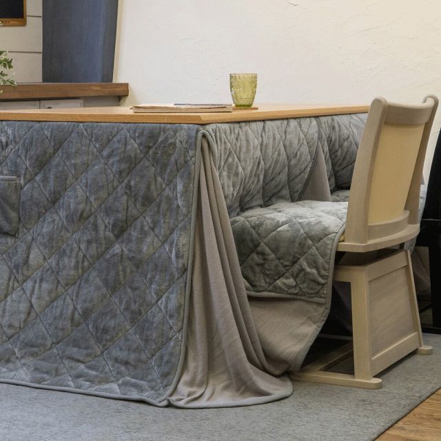 ダイニングコタツLoraine　135×80　掛け布団セット　ブラウングレー ダイニングコタツLoraine 135×80 掛け布団セット ブラウングレー 楽天