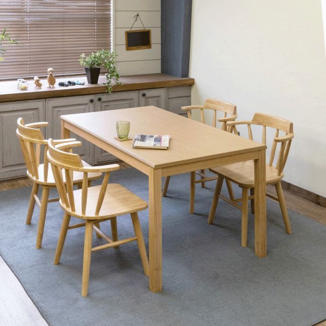 ダイニングコタツ 長方形 Loraine135x80 掛け布団セット ブラウン