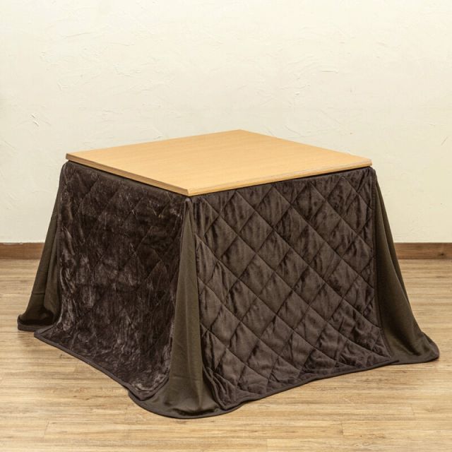 ダイニングコタツ 正方形 Loraine80x80・掛け布団セット ブラウン