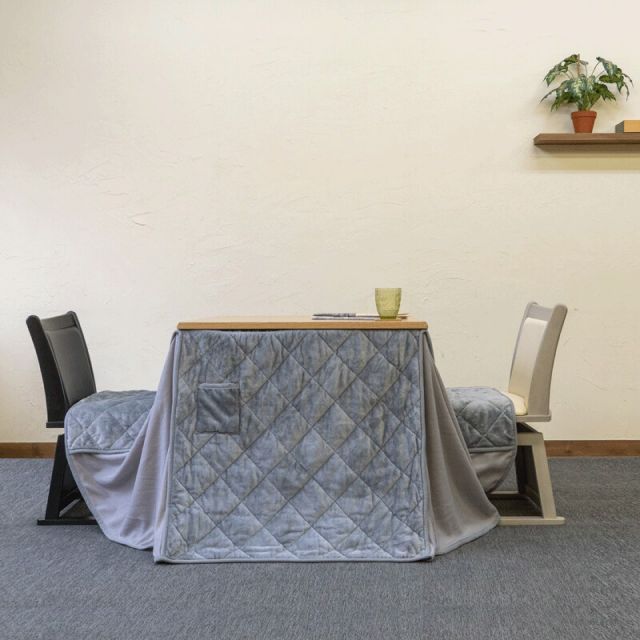 ダイニングコタツ 正方形 Loraine80x80・掛け布団セット ブラウン