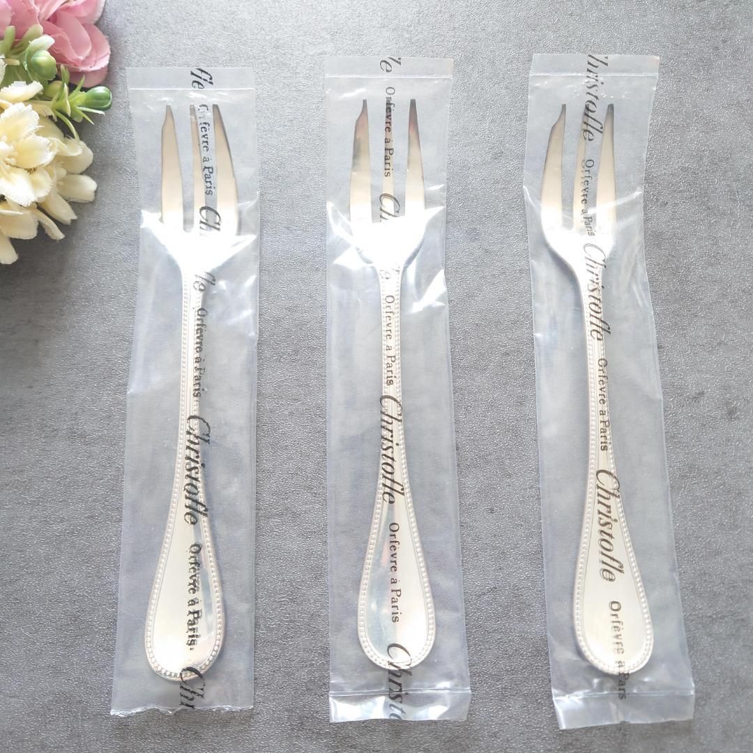 クリストフル　パール　ケーキフォーク8点 クリストフル パール ケーキフォーク 未開封 3点 - メルカリ