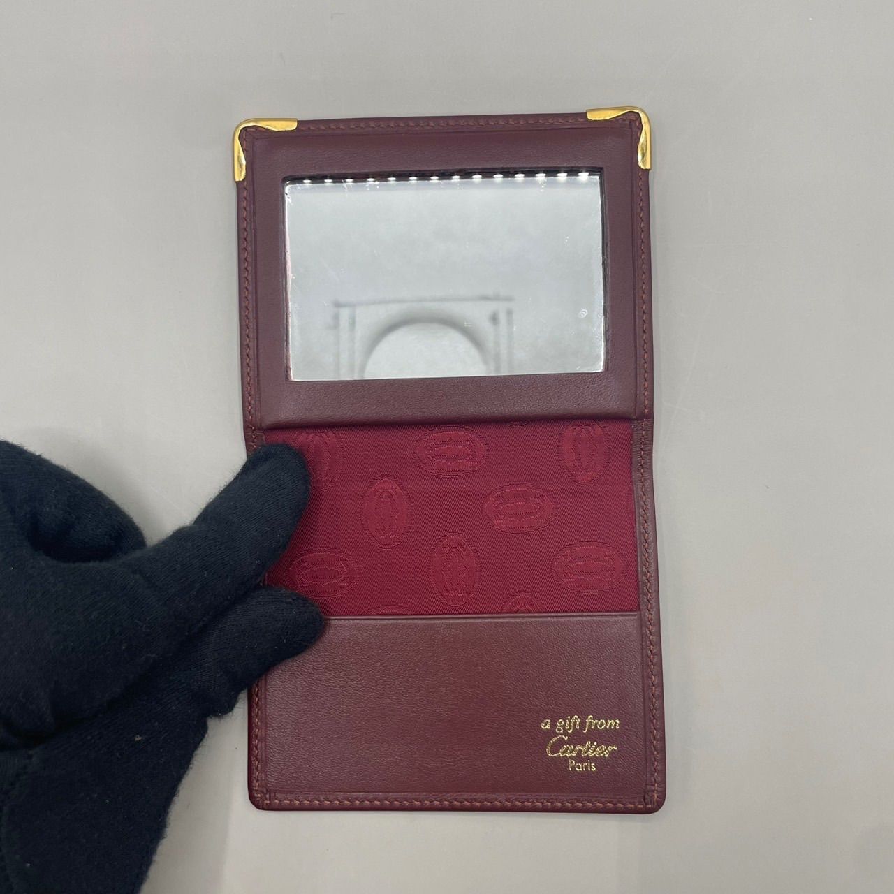 未使用級 Cartier カルティエ ミラー付き カードケース 定期入れ 鏡