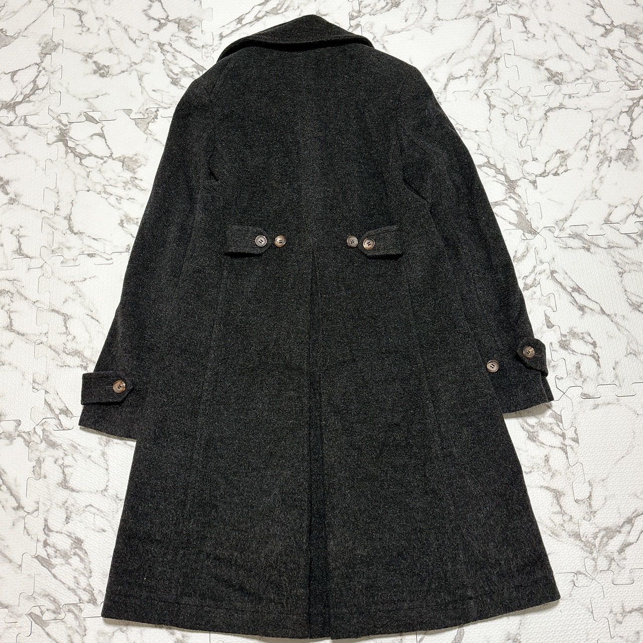 Theory ウール カシミヤ ダブルブレストロングコート Aライン フレア