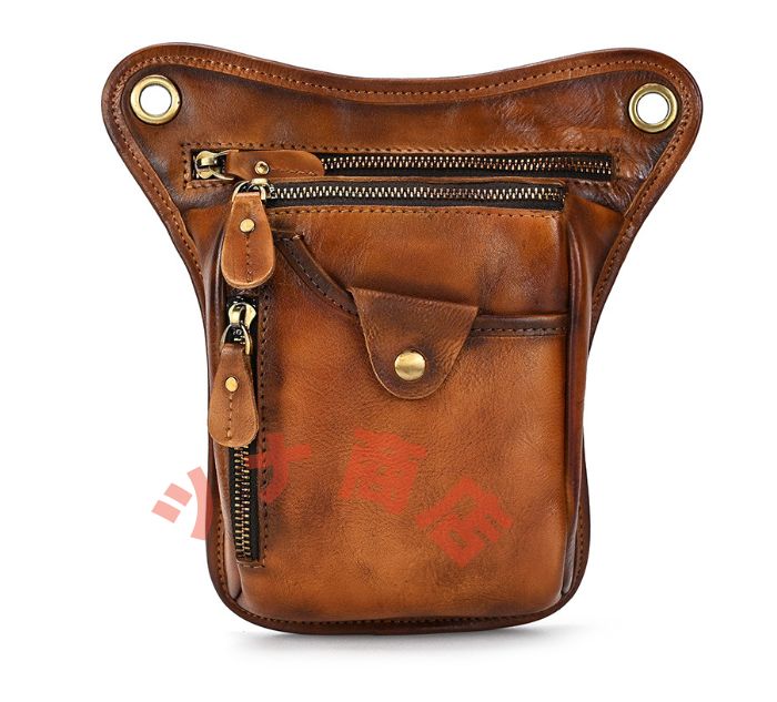 レトロ男性のハーフバッグ、クールな携帯電話バッグ、牛革のレジャーハーフバグ