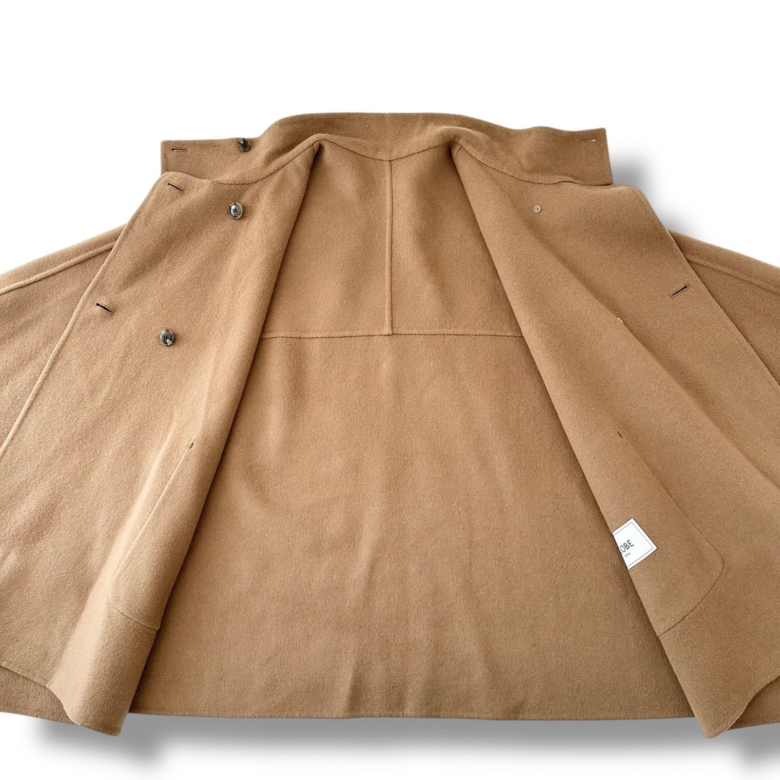 SLOBE IENA スタンドカラー ダブルフェイスポンチョ リバー仕立て