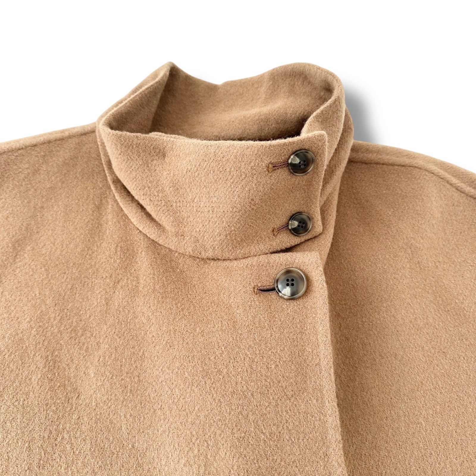 SLOBE IENA スタンドカラー ダブルフェイスポンチョ リバー仕立て