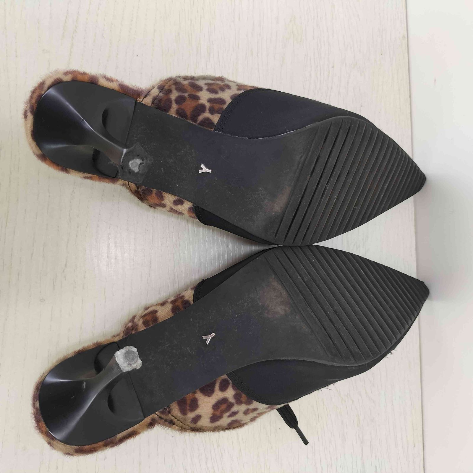 イエロー YELLO レオパード スニーカー ミュール レディース JPN：M