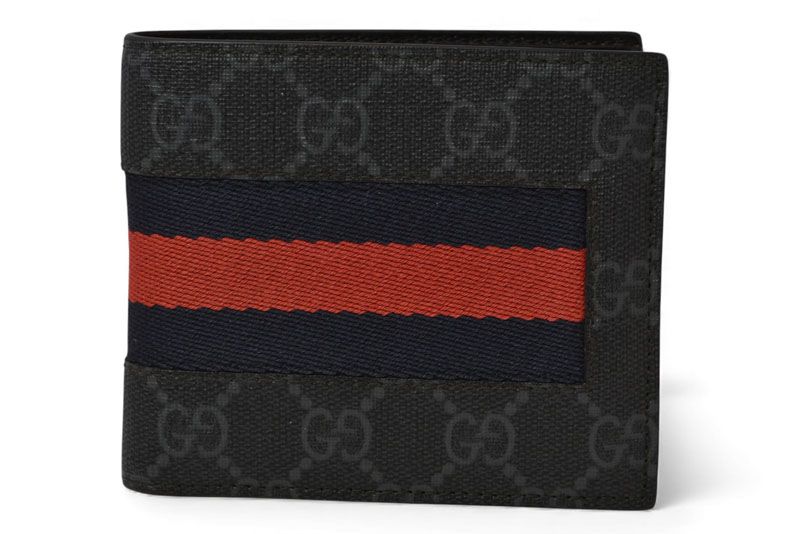 グッチ 財布/二つ折り財布 GUCCI メンズ 財布 GGスプリーム ニューウェブ シェリーライン PVC GG/グレー ネイビー/レッド 408826【中古】 グッチ 財布/二つ折り財布 GUCCI メンズ 財布 GGスプリーム ニュー