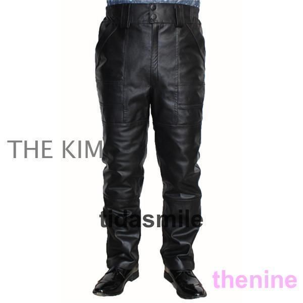 レザーパンツ メンズ パンツ バイクパンツ 牛革 レザー 本革 ズボン