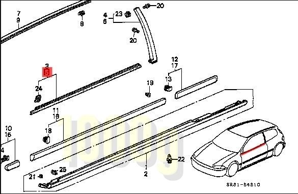 ホンダ純正新品】HONDA 未使用品 ☆超希少品☆ シビック EG6 水切り