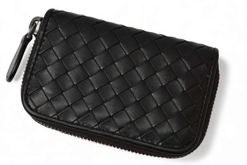 ボッテガヴェネタ ケース ミニ財布 イントレチャート ブラック ボッテガヴェネタ BOTTEGA VENETA ミニ財布 小銭入れ付き スマート