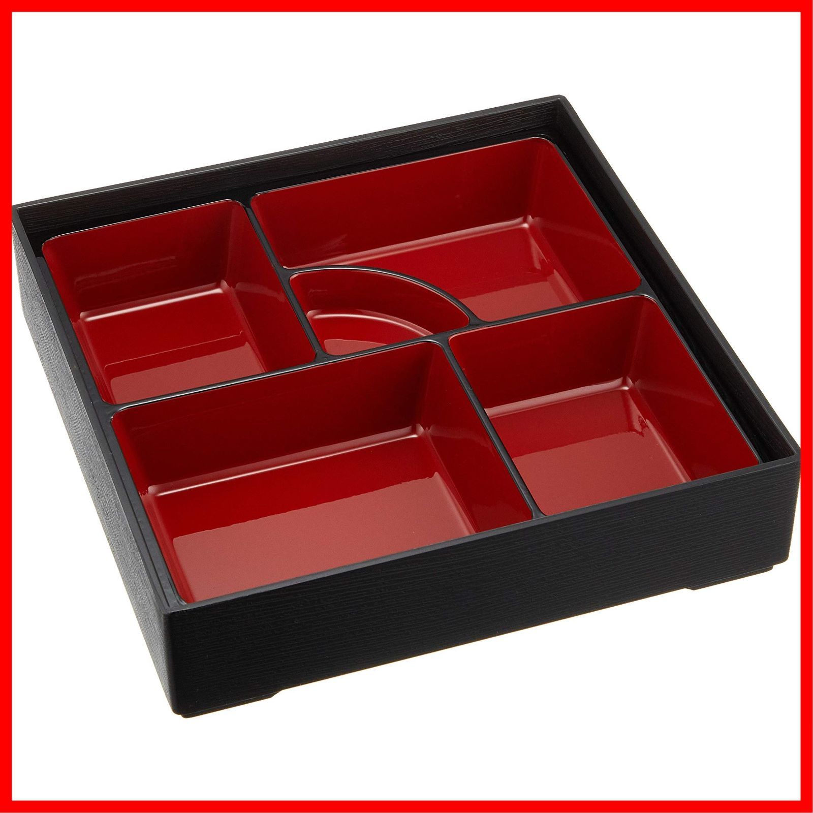 黒赤の5仕切り弁当箱 黒赤の5仕切り弁当箱 黒赤