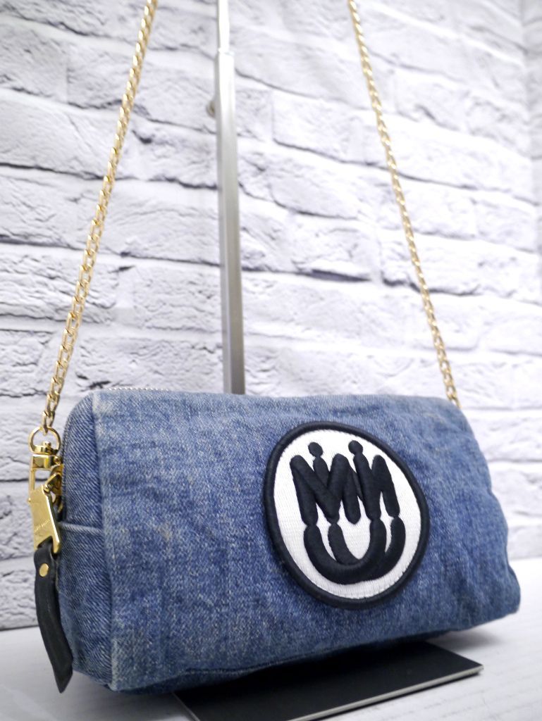 美品◇ miu miu ミュウミュウ MADRAS マドラス クロスボディ デニム