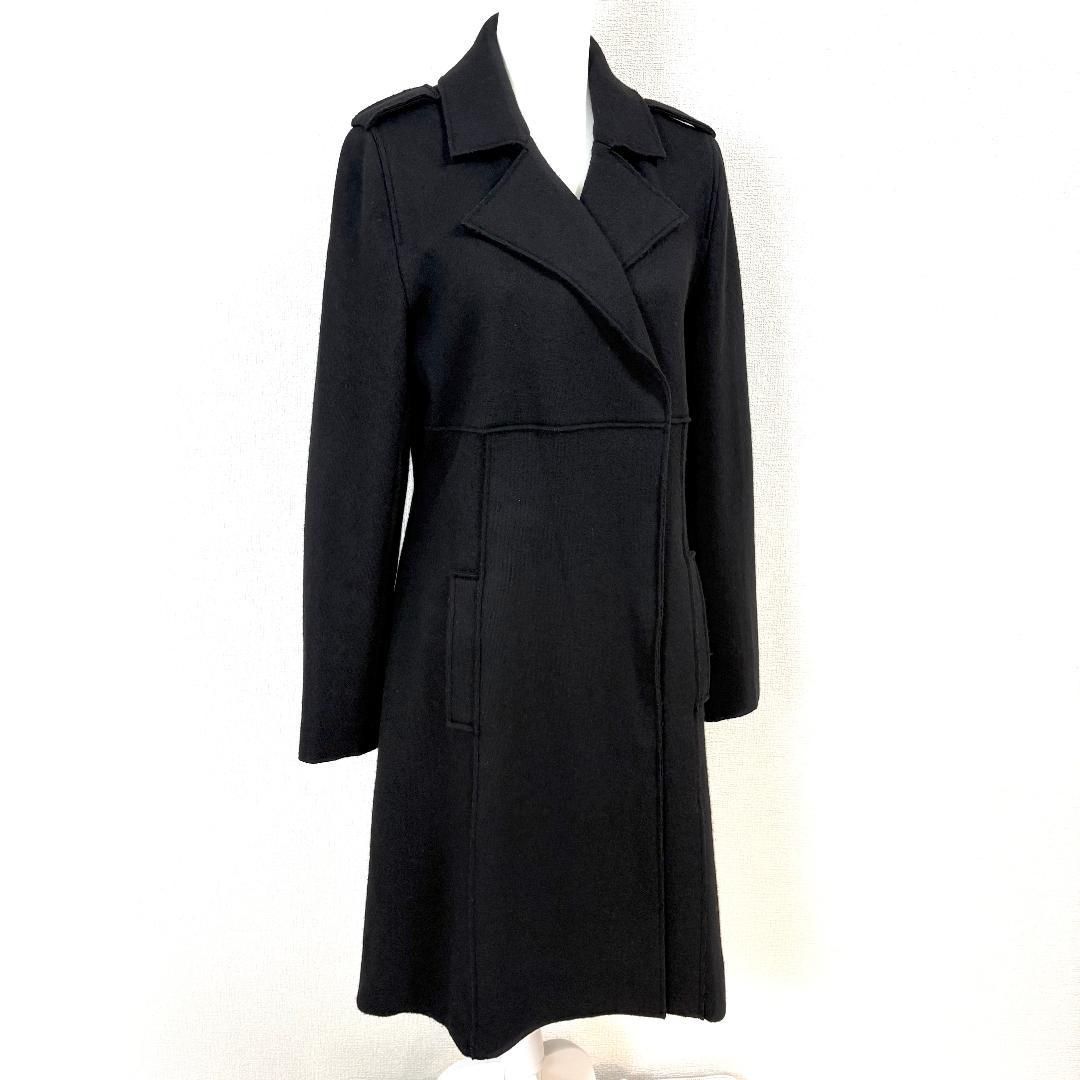 美品】 FOXEY ロングコート ウール 比翼 ダブル 40 黒 - メルカリ