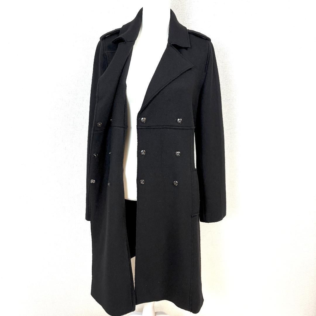 美品】 FOXEY ロングコート ウール 比翼 ダブル 40 黒 - メルカリ