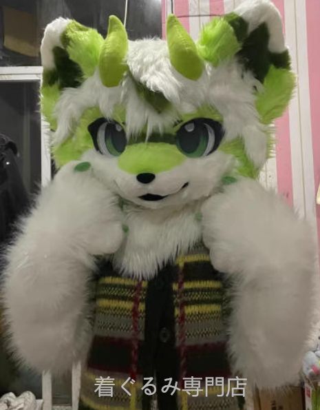 着ぐるみヘッド kigurumi NO.72 キツネ 青緑 ファースーツ 全頭ヘッド