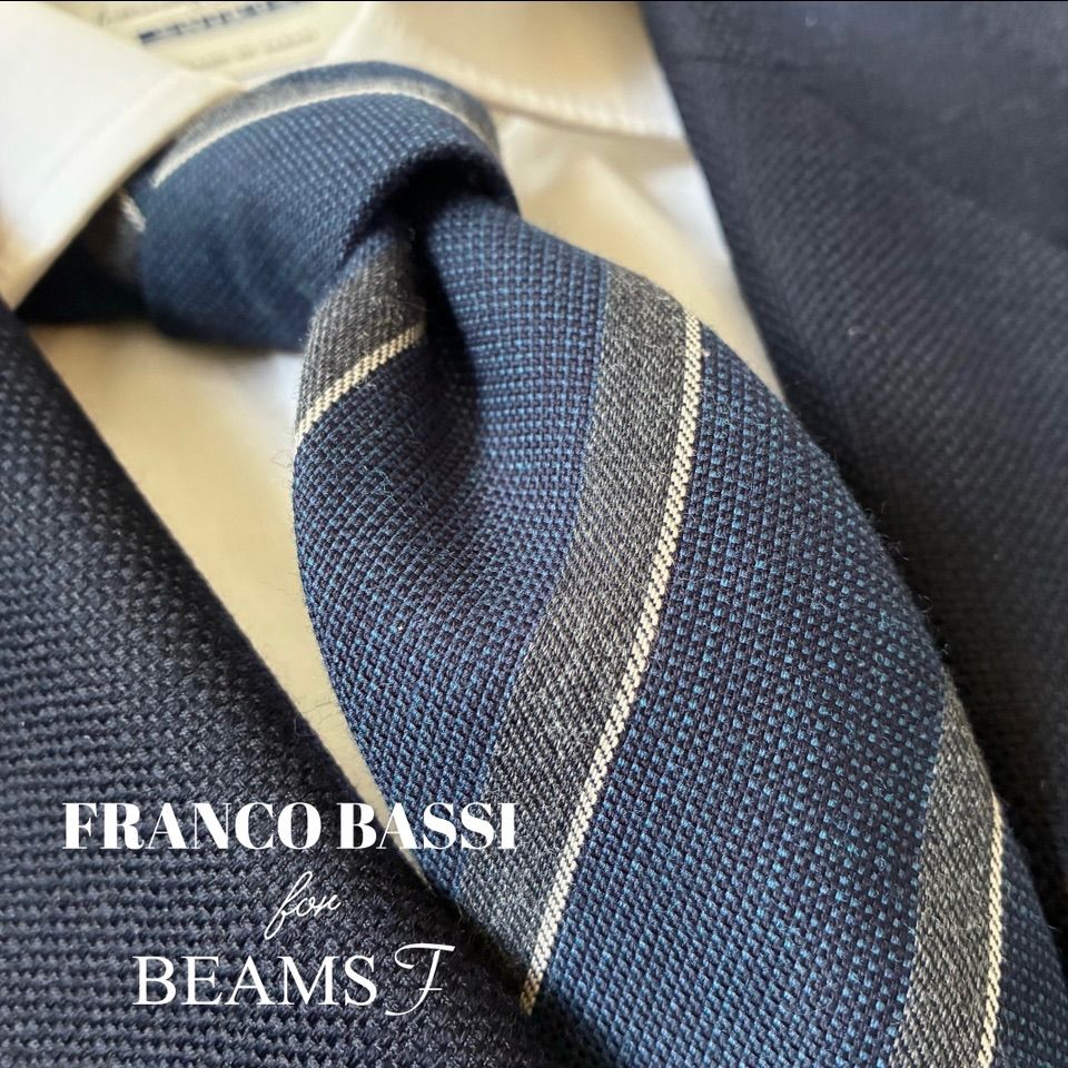 FRANCO BASSI × BEAMS F / ウールシルク レジメンタルストライプ