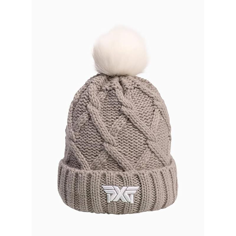 [ピーエックスジー] ビーニー Lux Cozy Knit Cuff Beanie with Pom ミディアムグレー 1