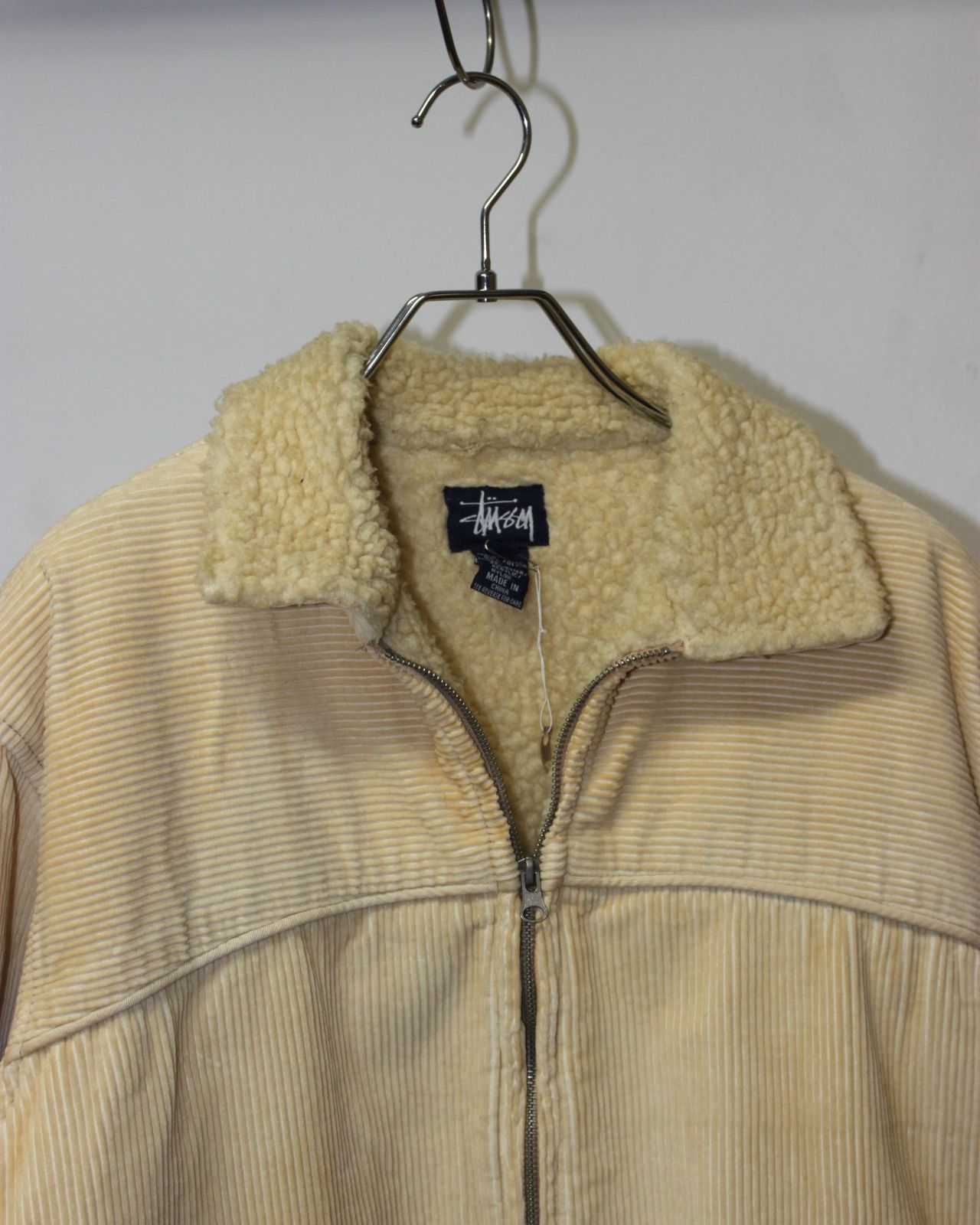 90s stussy boa×corduroy jacket ステューシー 紺タグ old stussy 80s