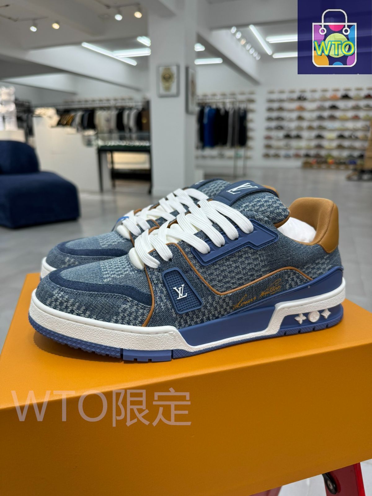 LOUIS VUITTON / ローカットスニーカー/US8/GRY/キャンバス/チェック Louis Vuitton Trainer カラー カラー-キャンバスサザンチェック｜本日