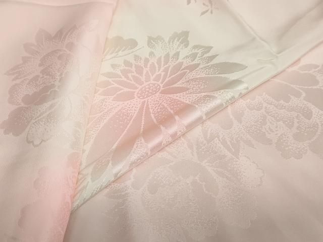 平和屋着物○振袖用長襦袢 袷 草花地紋 暈し染め 半衿刺繍