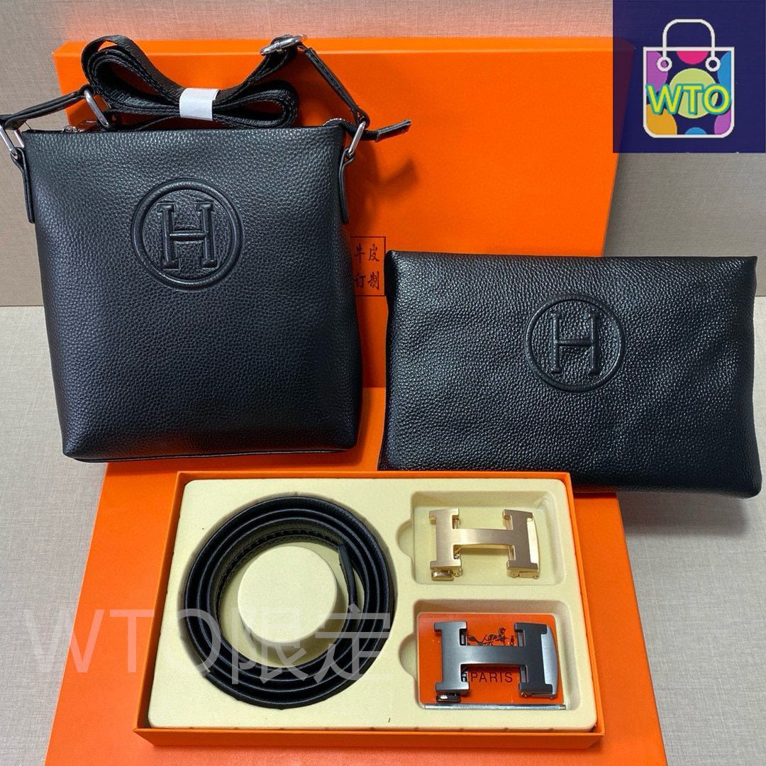 【新品未使用】エルメス HERMES ギフトセット 本日特価] エルメス Herms 高級レザー ベルト＆バッグ スーパーセット