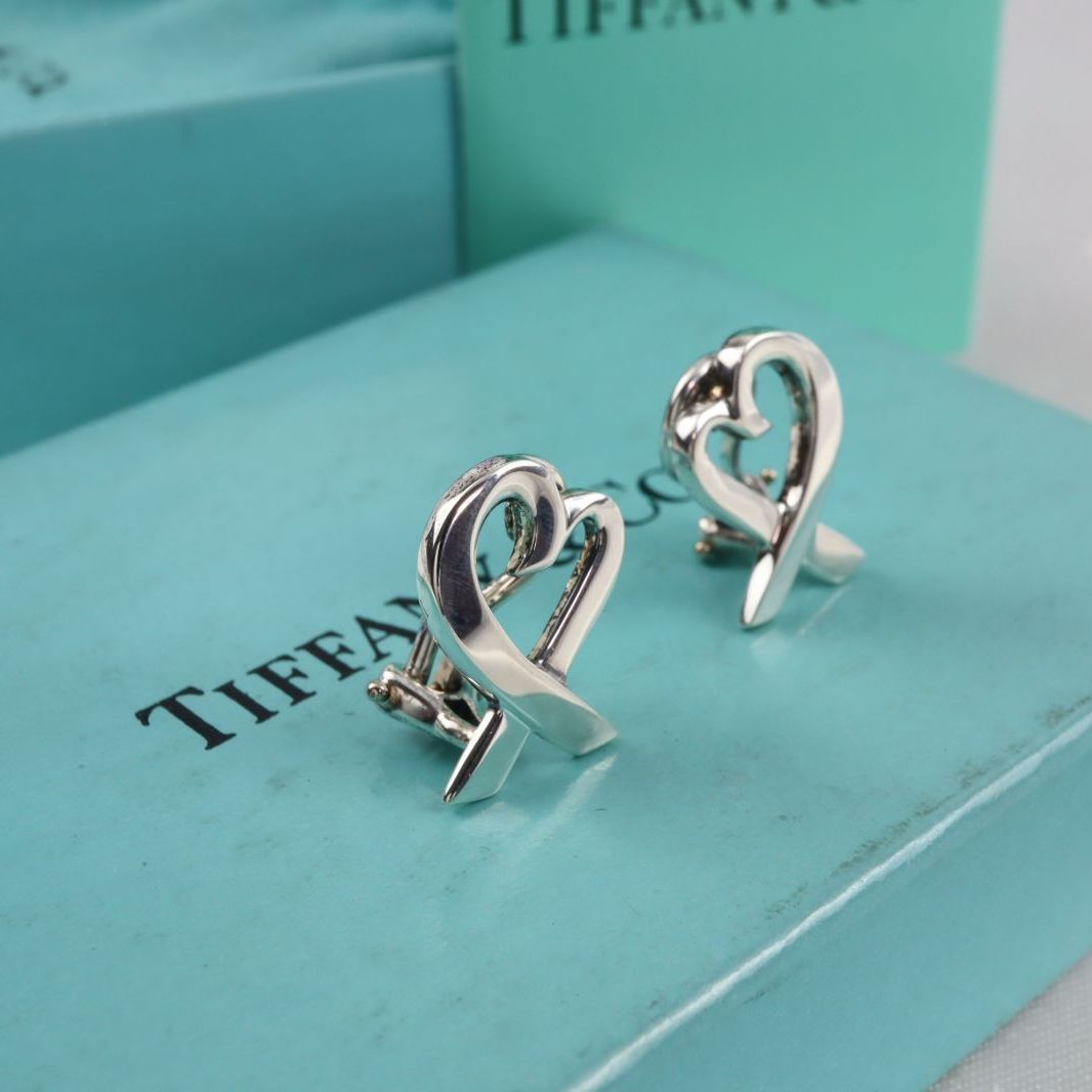中古】TIFFANY/ティファニー SV925 ラビングハート ピアス[g998-4