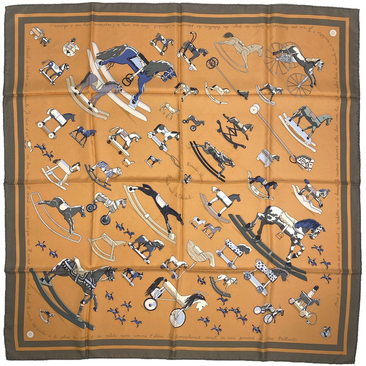 ★週末限定価格★　エルメス カレ90　Raconte moi le Cheval エルメス HERMES カレ 90 Raconte moi le cheval お馬の話をして