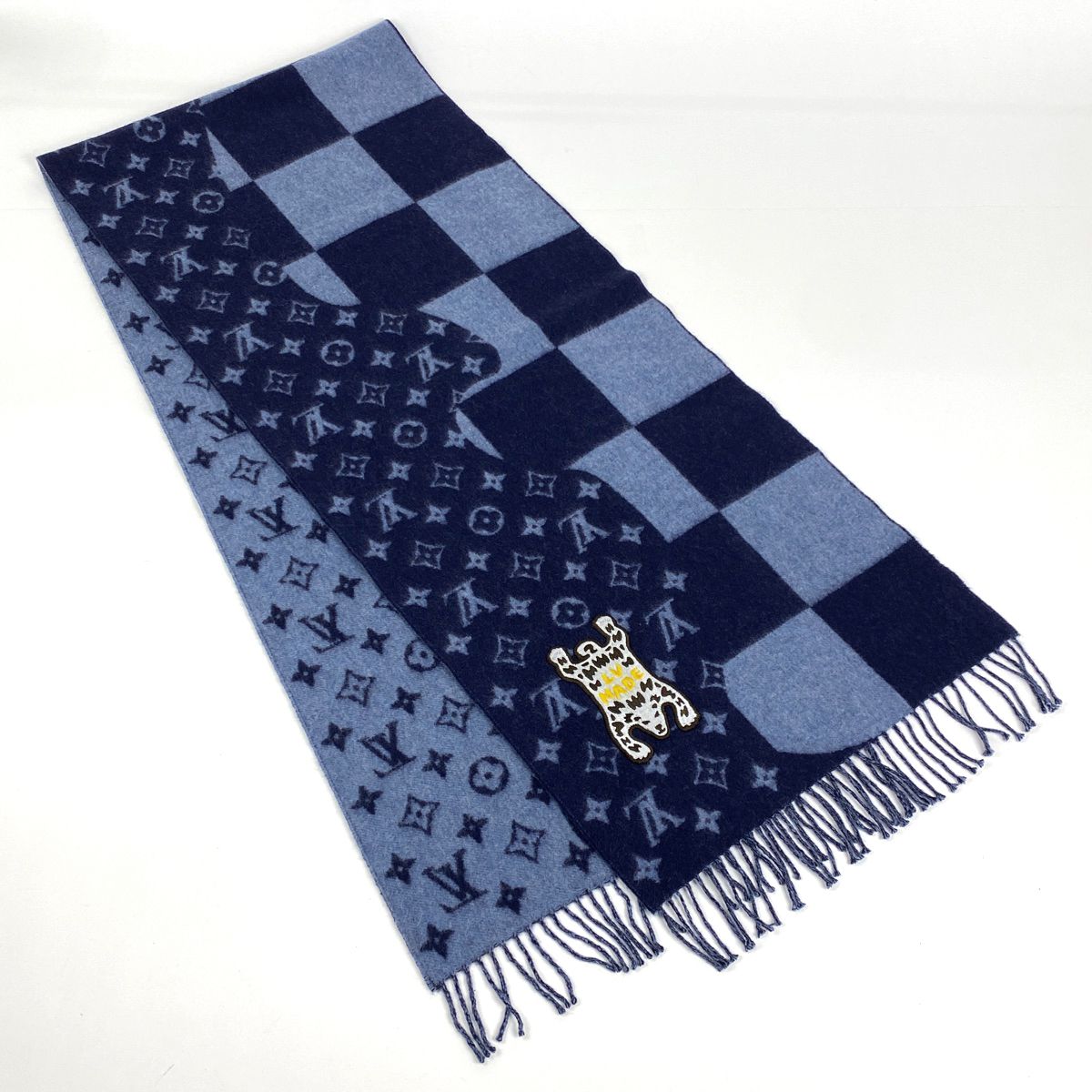 極美品 ルイヴィトン×ニゴー エシャルプダミエ ジャイアントマフラー LOUIS VUITTONルイ・ヴィトン x NIGOニゴー MP2702 エシャルプ・ダミエ