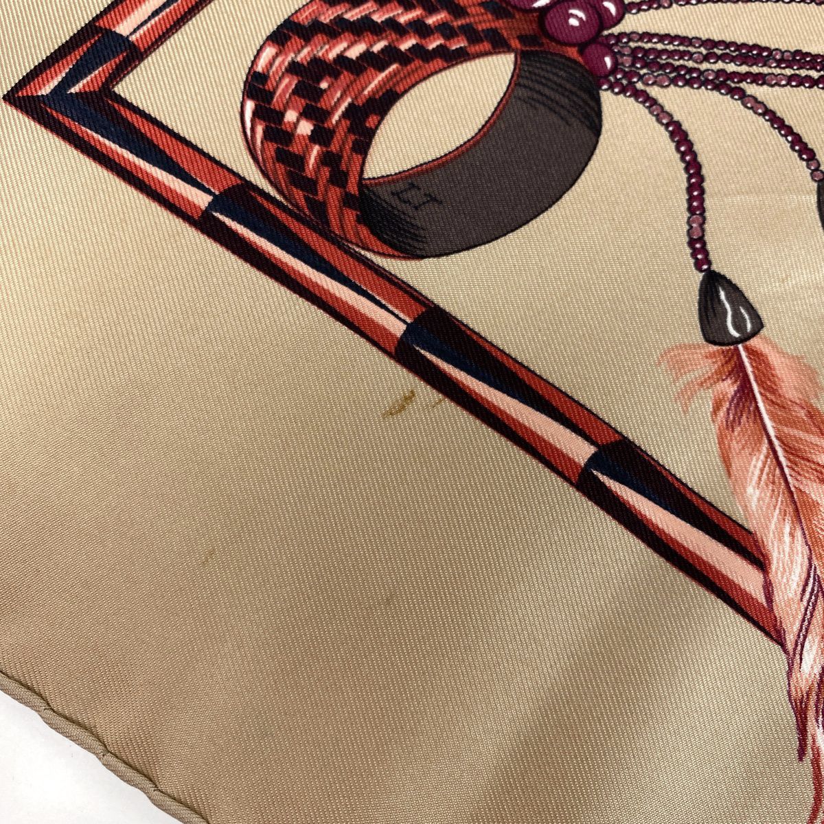 エルメス HERMES カレ 90 BRAZIL ブラジル スカーフ シルク ベージュ