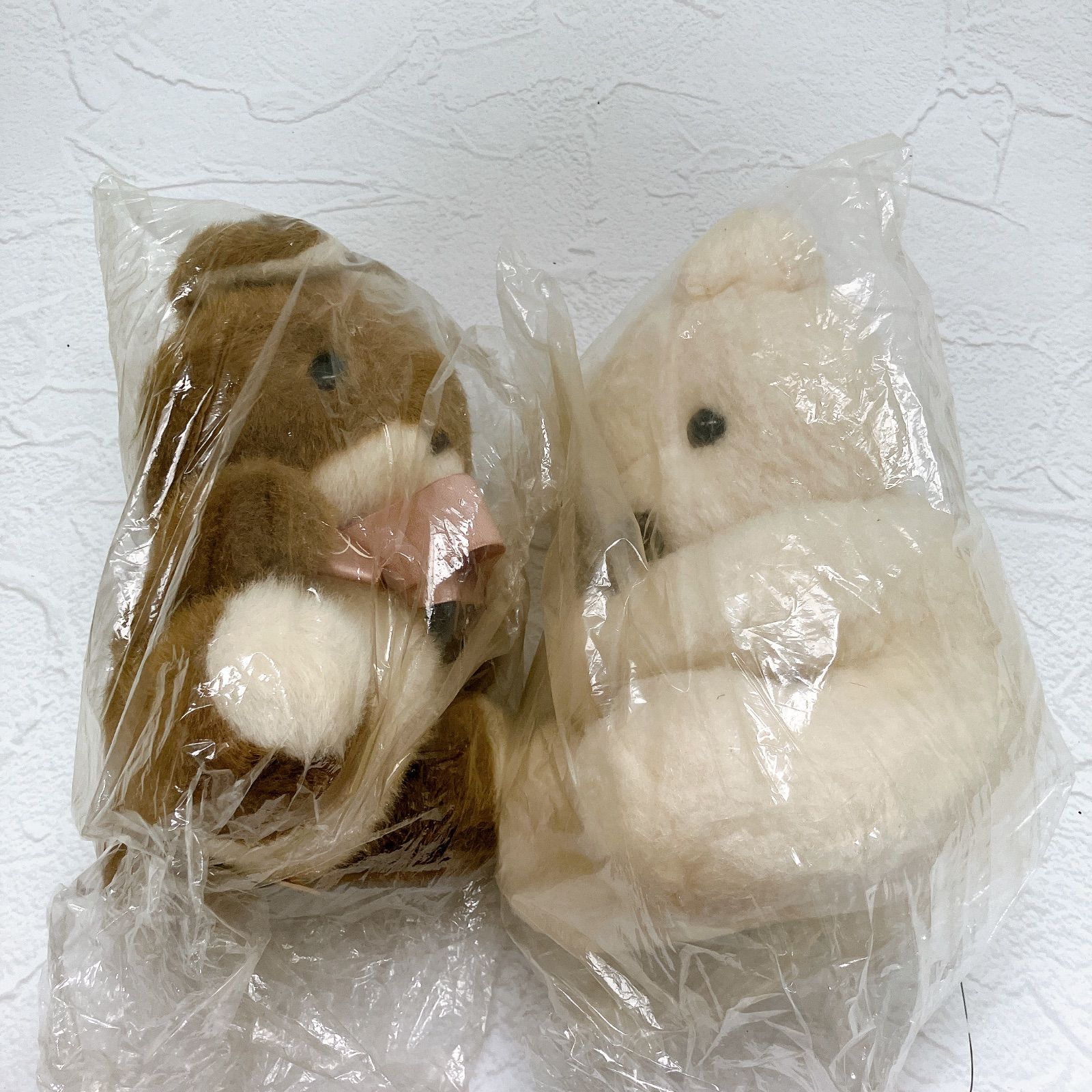 美品】サンアロー ぬいぐるみ 2体セット 白クマ ウサギ テディベア