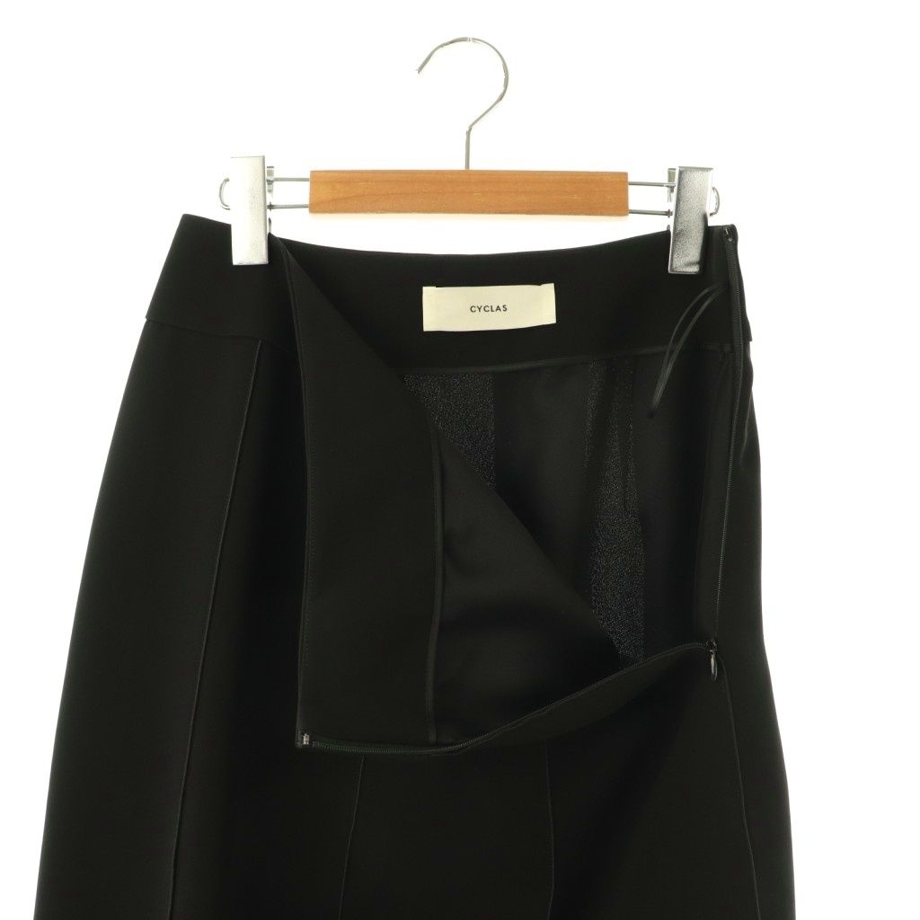 シクラス CYCLAS フレアスカート ロング スリット レース 34 黒 /NR