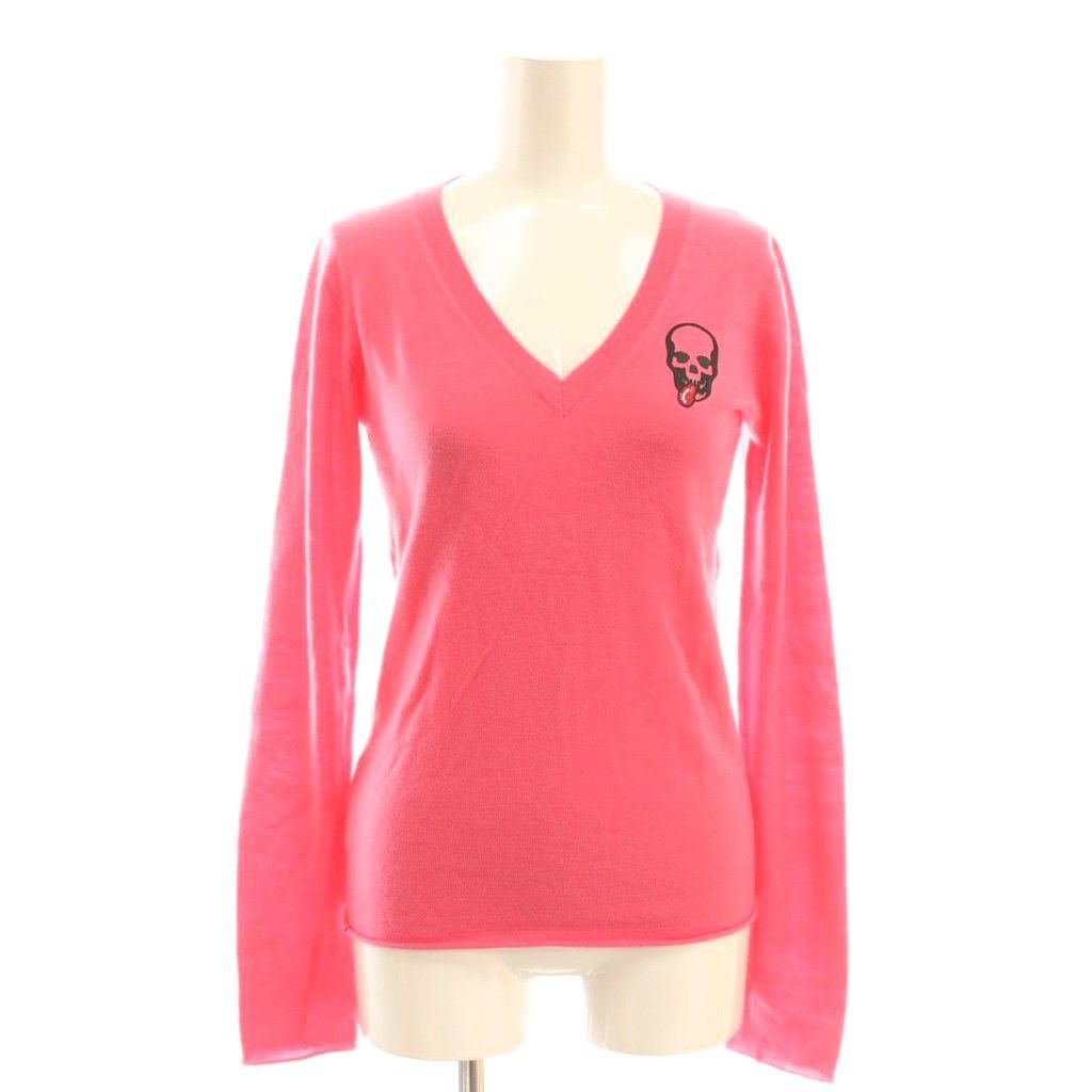 美セーター　ルシアンペラフィネ　ピンク　カシミヤセーター ルシアンペラフィネカシミアVネックセーターM ピンク