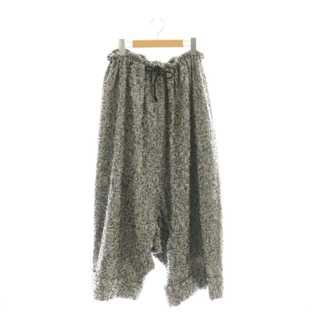 Ｙ’s黒 チェック柄 サルエルパンツ　サイズ2 Y's黒 チェック柄 サルエルパンツ サイズ2