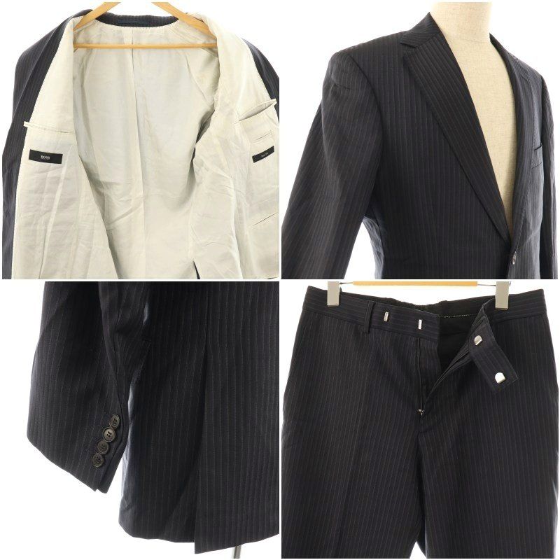 ヒューゴボス 3ピース スーツセットアップ ビジネス ストライプ 黒 44 楽天市場】HUGO BOSS（柄ストライプ）（スーツ｜スーツ・セットアップ