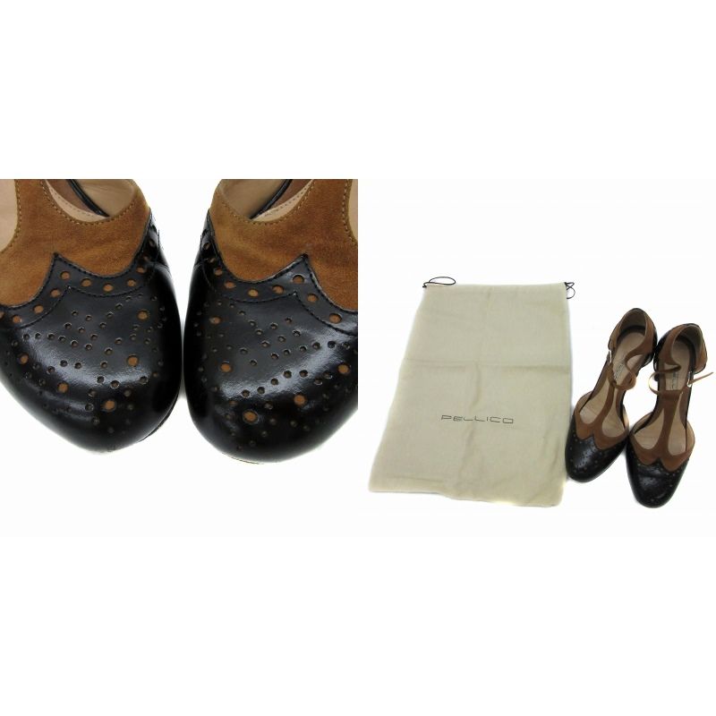 ペリーコ PELLICO パンプス Tストラップ セパレート コーンヒール