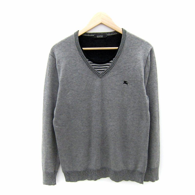 美品 バーバリーブラックレーベル カシミヤ タートルネック ニット ロゴ刺繍 L BURBERRY BLACKLABEL タートルネックニット カシミヤ混 3 L O11128898