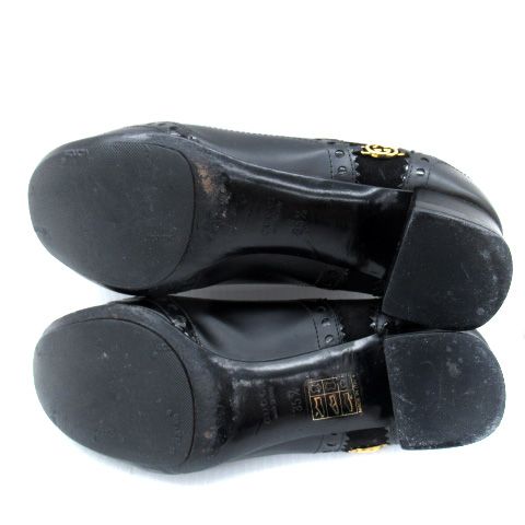 グッチ パンプス ヒール モノグラム レザー スタッズ ブラック 黒 GUCCI グッチ パンプス ヒール モノグラム レザー スタッズ ブラック 黒 GUCCI