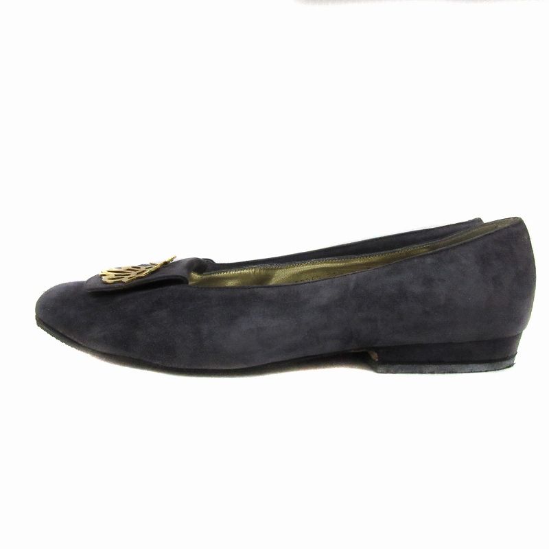 Ferragamo ネイビー フラットシューズ ウィメンズ シューズ｜フェラガモ