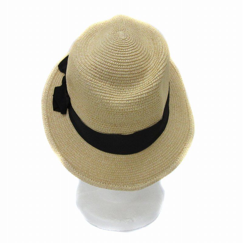 カシラ CA4LA 麦わら帽子 ストローハット リボン ヘアピン付き ライト