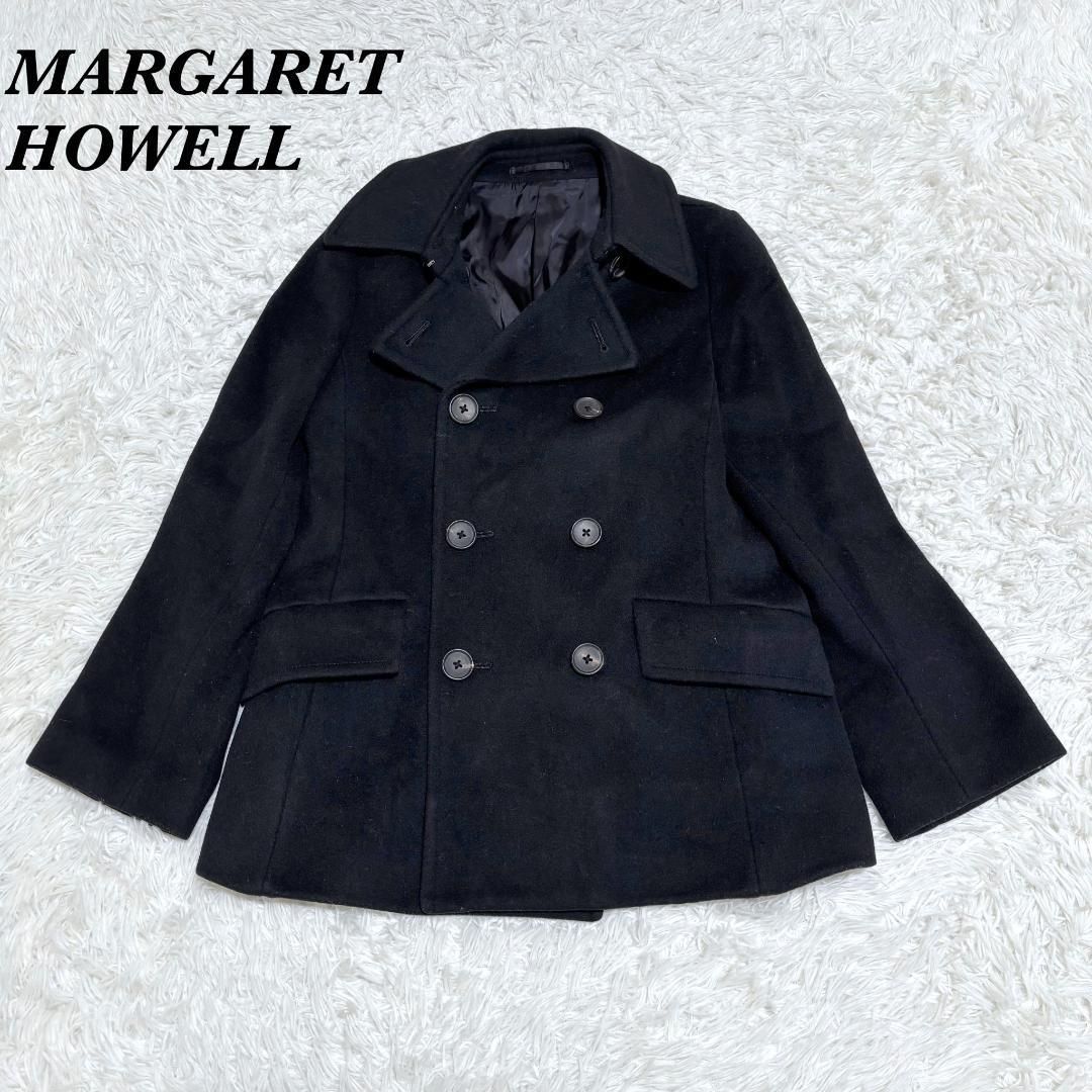 マーガレットハウエル✨ウール100%Pコート ブラック サイズⅡ(Mサイズ) 美品】マーガレットハウエル ウールピーコート 2 黒 - メルカリ