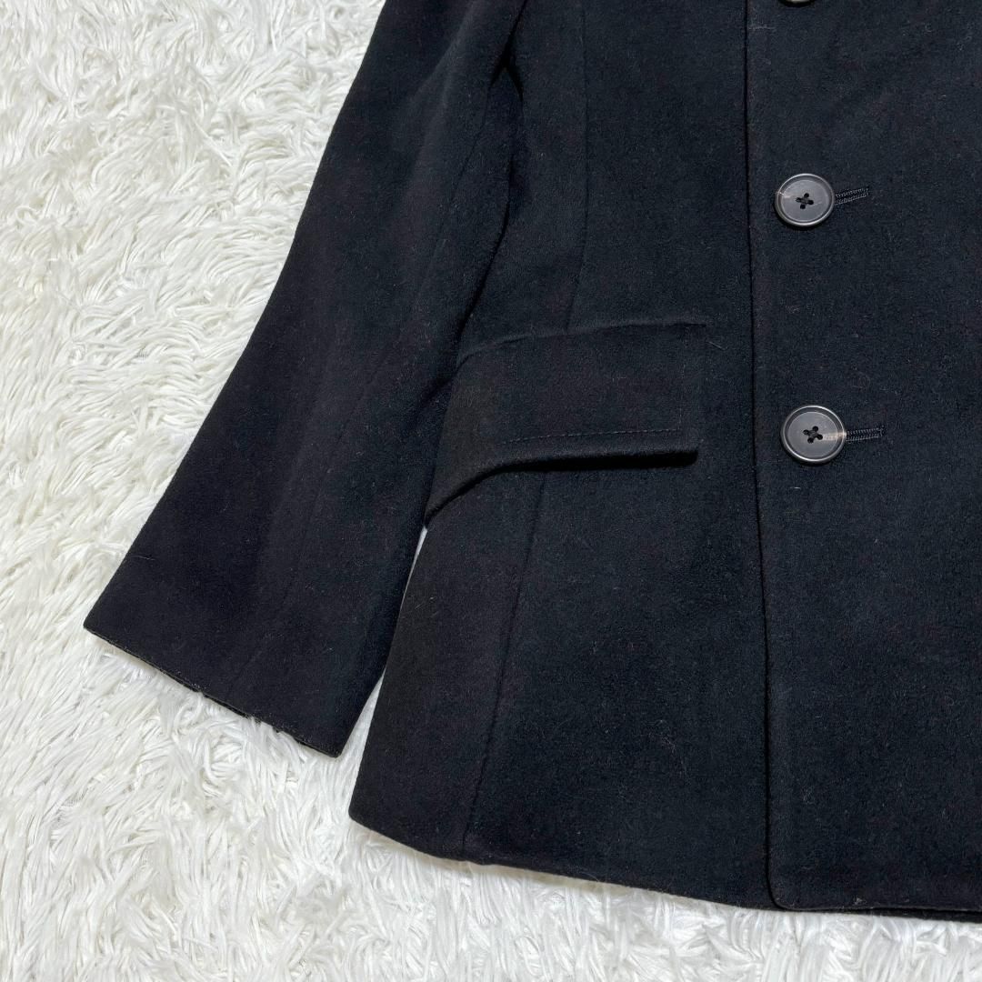 美品】マーガレットハウエル ウールピーコート 2 黒 - メルカリ
