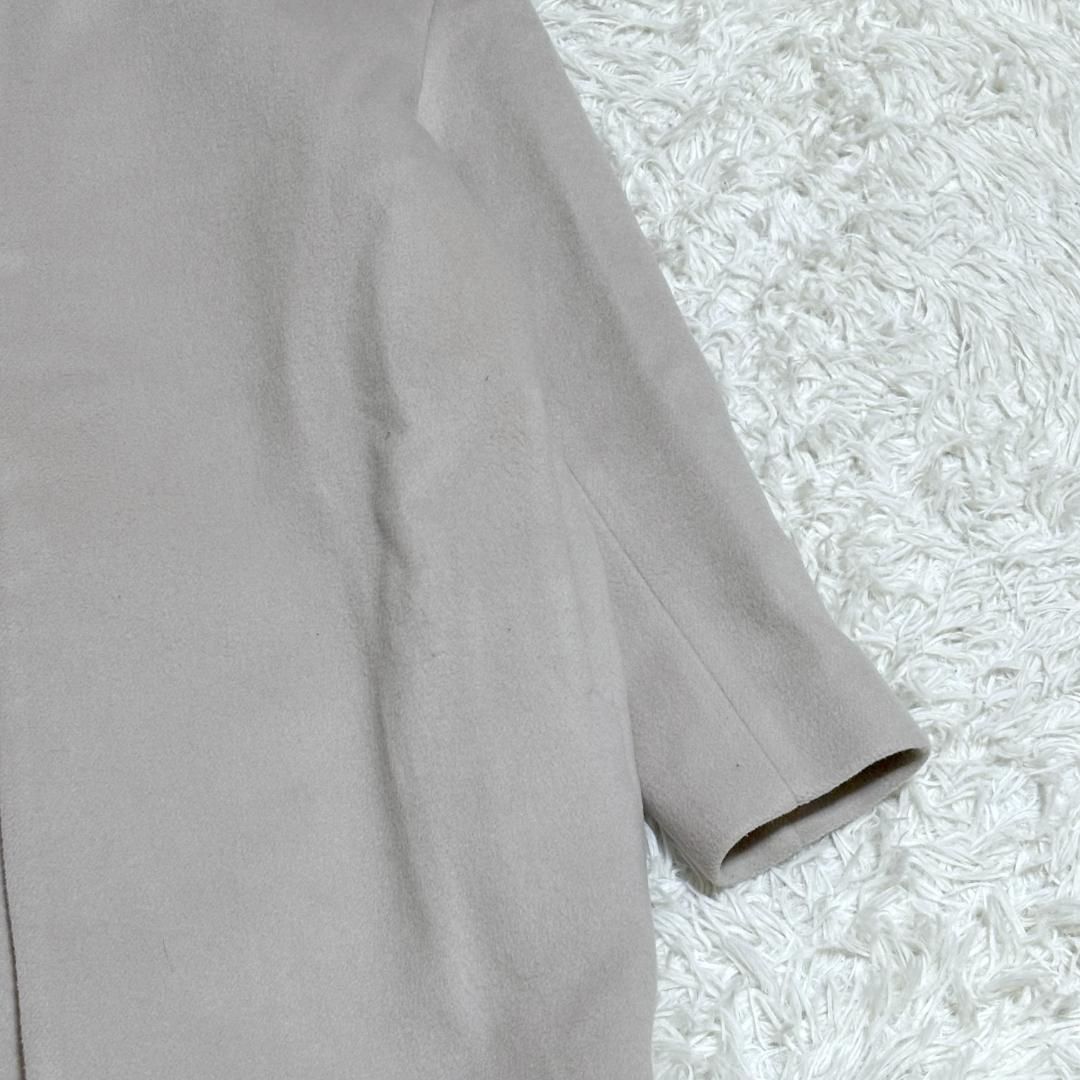 美品 CITY オーバーコクーンコート ウールロングコート 38 グレージュ  