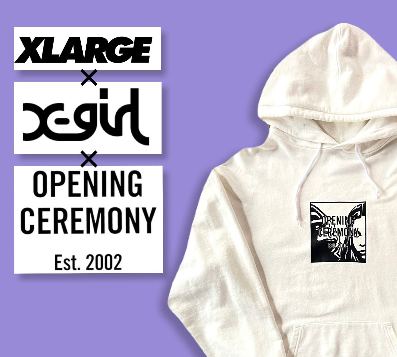 X-girl - 新品タグ付き！opening ceremony  x-girl  コラボパーカー XLARGE × X-girl × OPENING CEREMONY トリプルコラボパーカー ホワイト