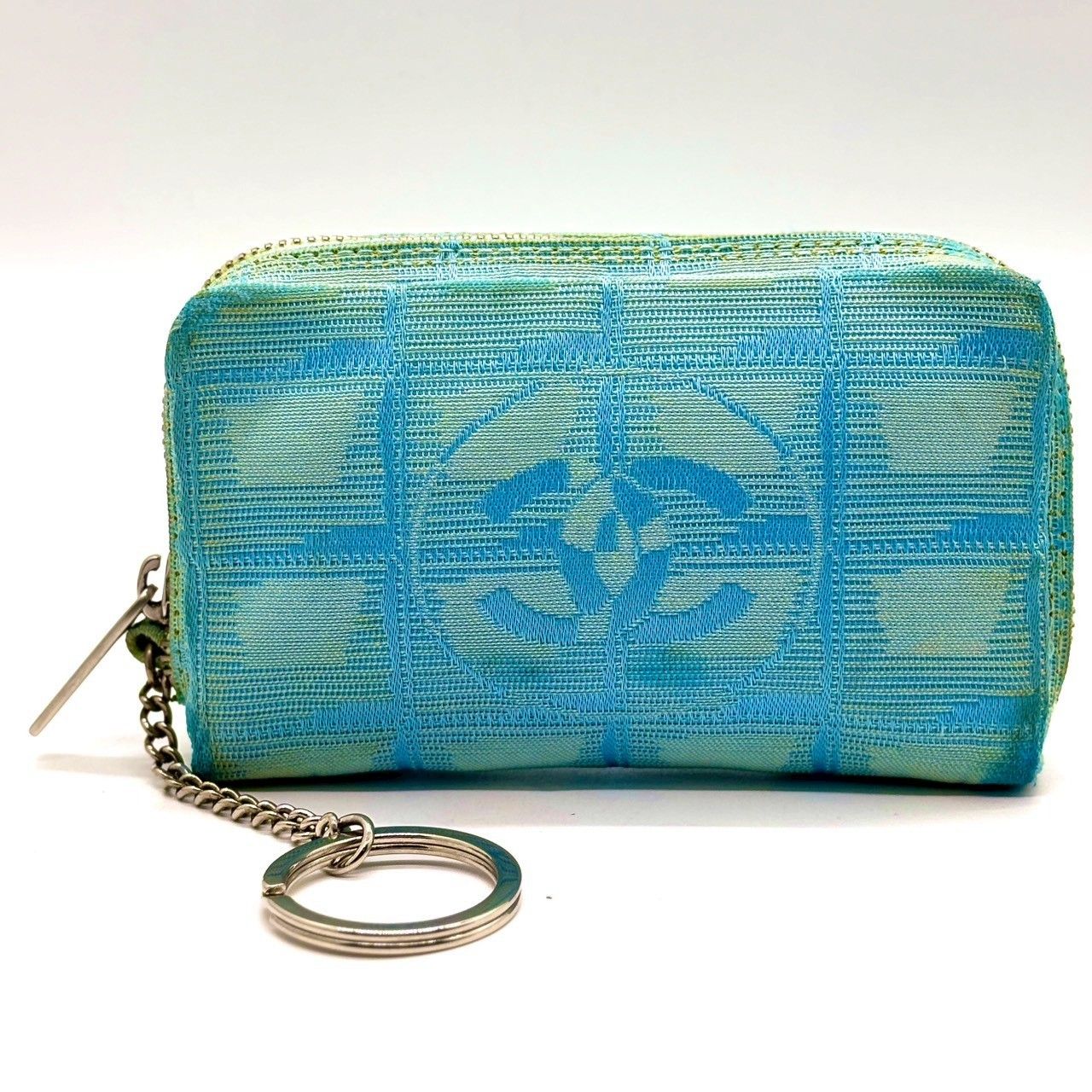 透明感ブルーの余韻】 CHANEL シャネル コインケース キーリング付き