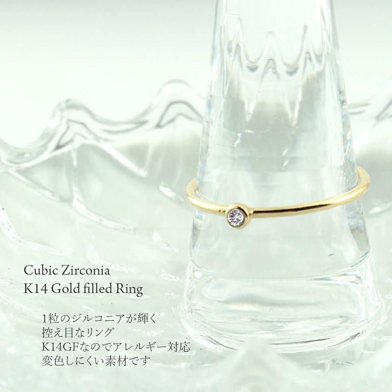 新品】 [miwaki] K14 ゴールドフィルド 14KGF Gold Filled CZダイヤ